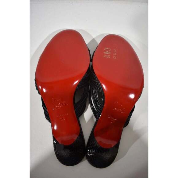 Christian Louboutin Multitaski 70 Black Strap Backless Mule Kitten Heel Pump 36 - Picture 12 of 12